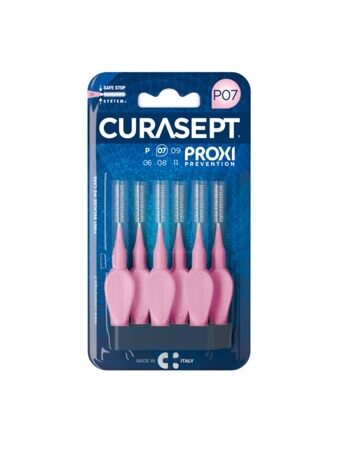 CURASEPT Ёршики межзубные CURASEPT PROXI PREVENTION P07 розовый, ISO 1, 0,7мм (6 шт)